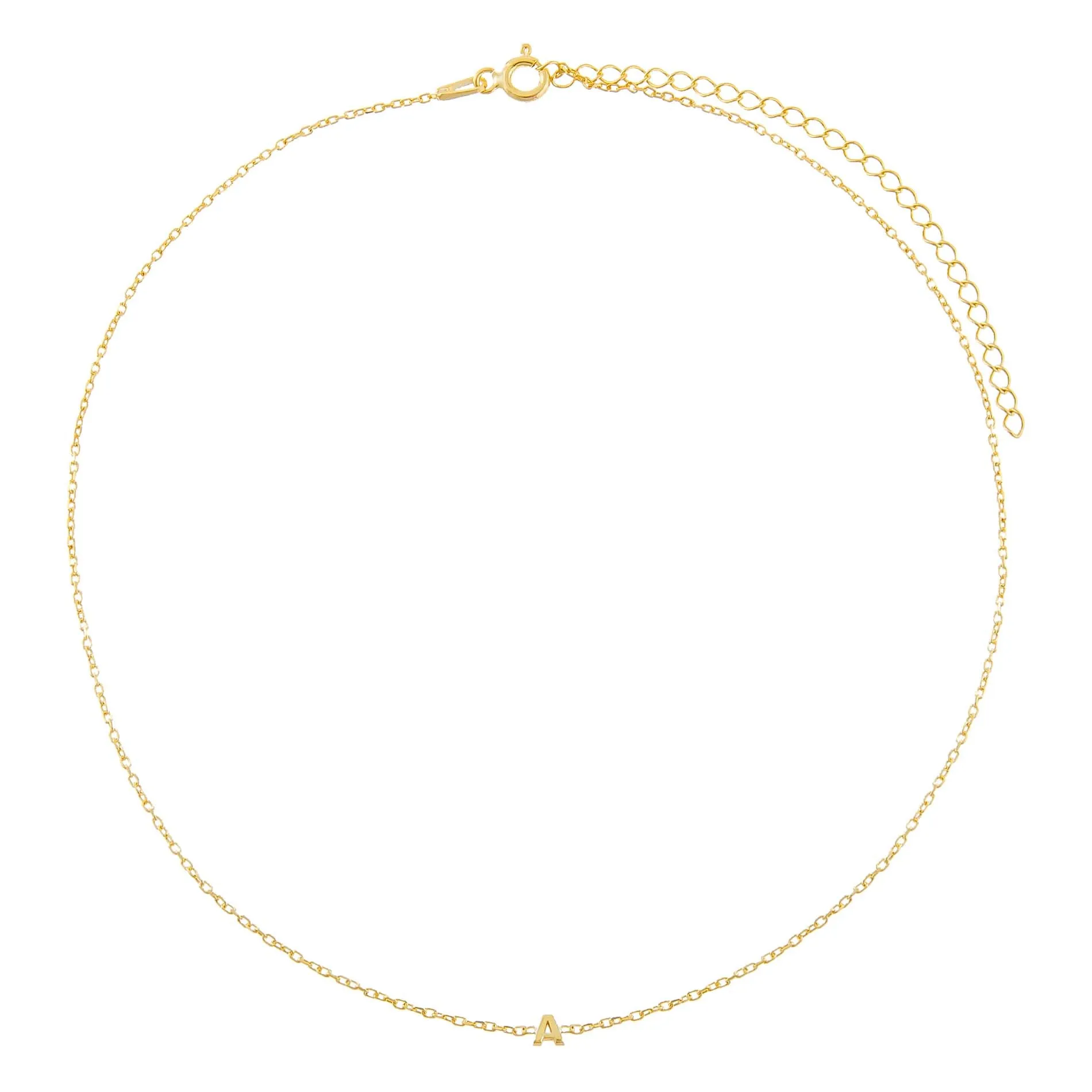 Tiny Solid Uppercase Initial Choker