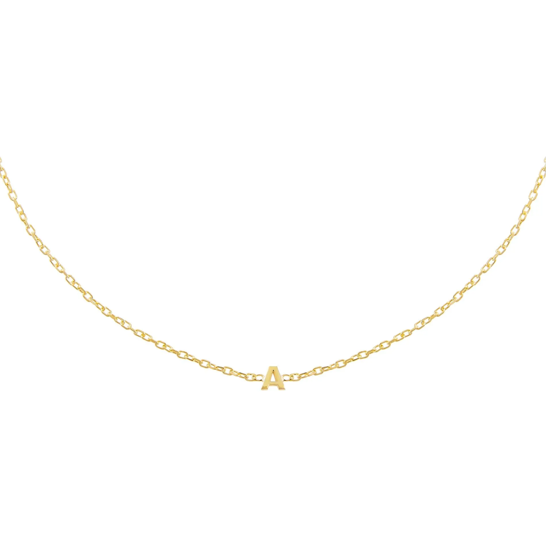 Tiny Solid Uppercase Initial Choker