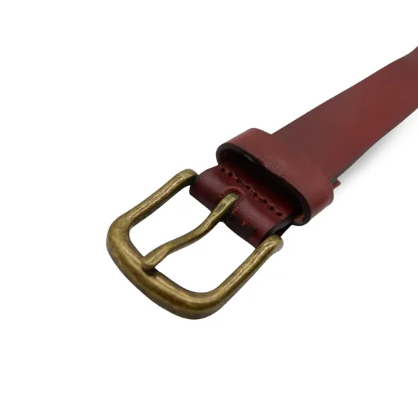 TOBEN - Mens Womens Unisex Dark Tan Leather Dress Belt