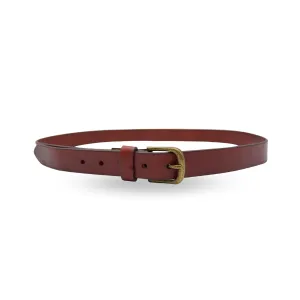 TOBEN - Mens Womens Unisex Dark Tan Leather Dress Belt