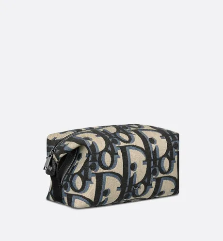 Toiletry Bag • Beige and Black Maxi Dior Oblique Jacquard
