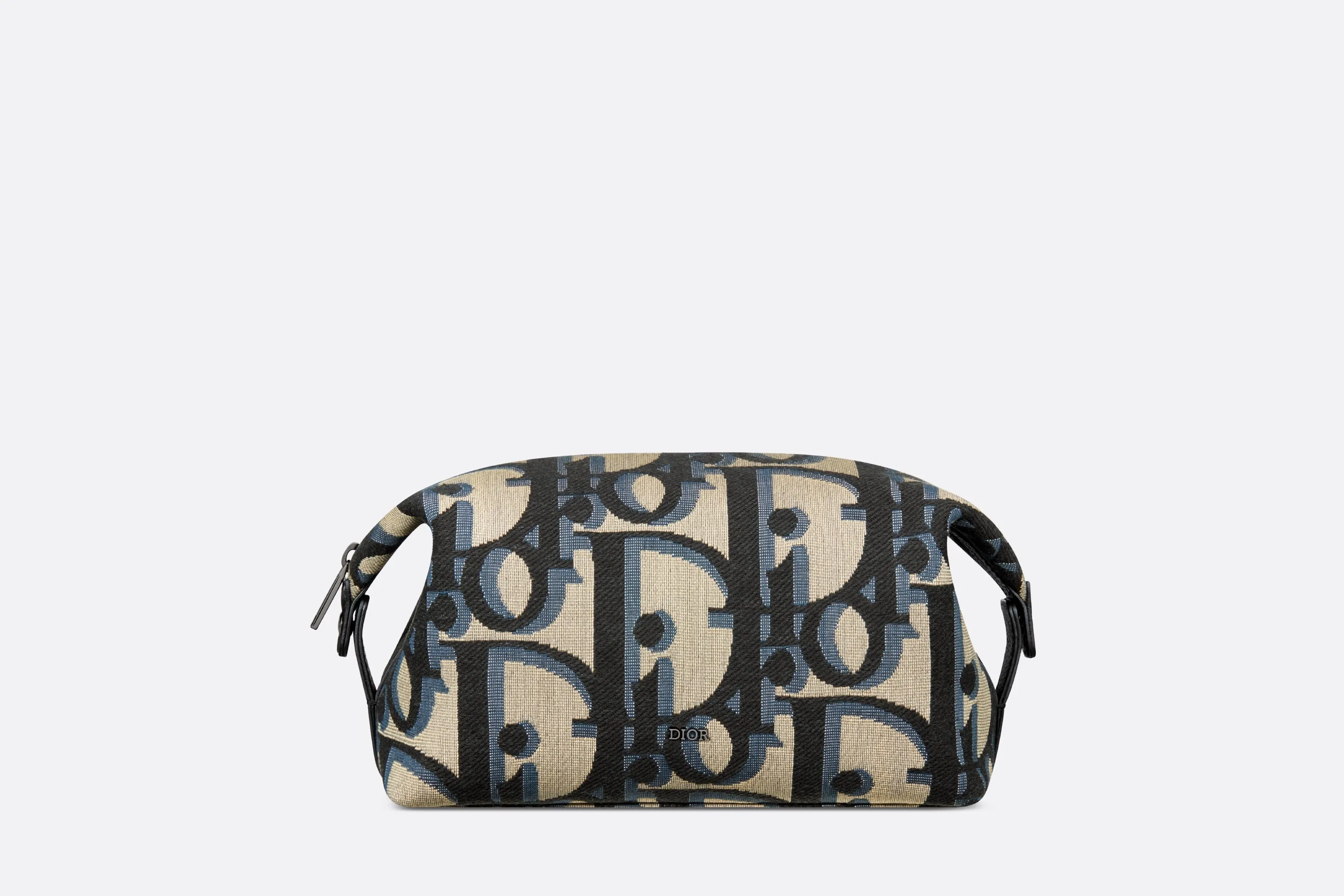Toiletry Bag • Beige and Black Maxi Dior Oblique Jacquard