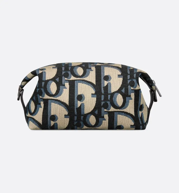 Toiletry Bag • Beige and Black Maxi Dior Oblique Jacquard