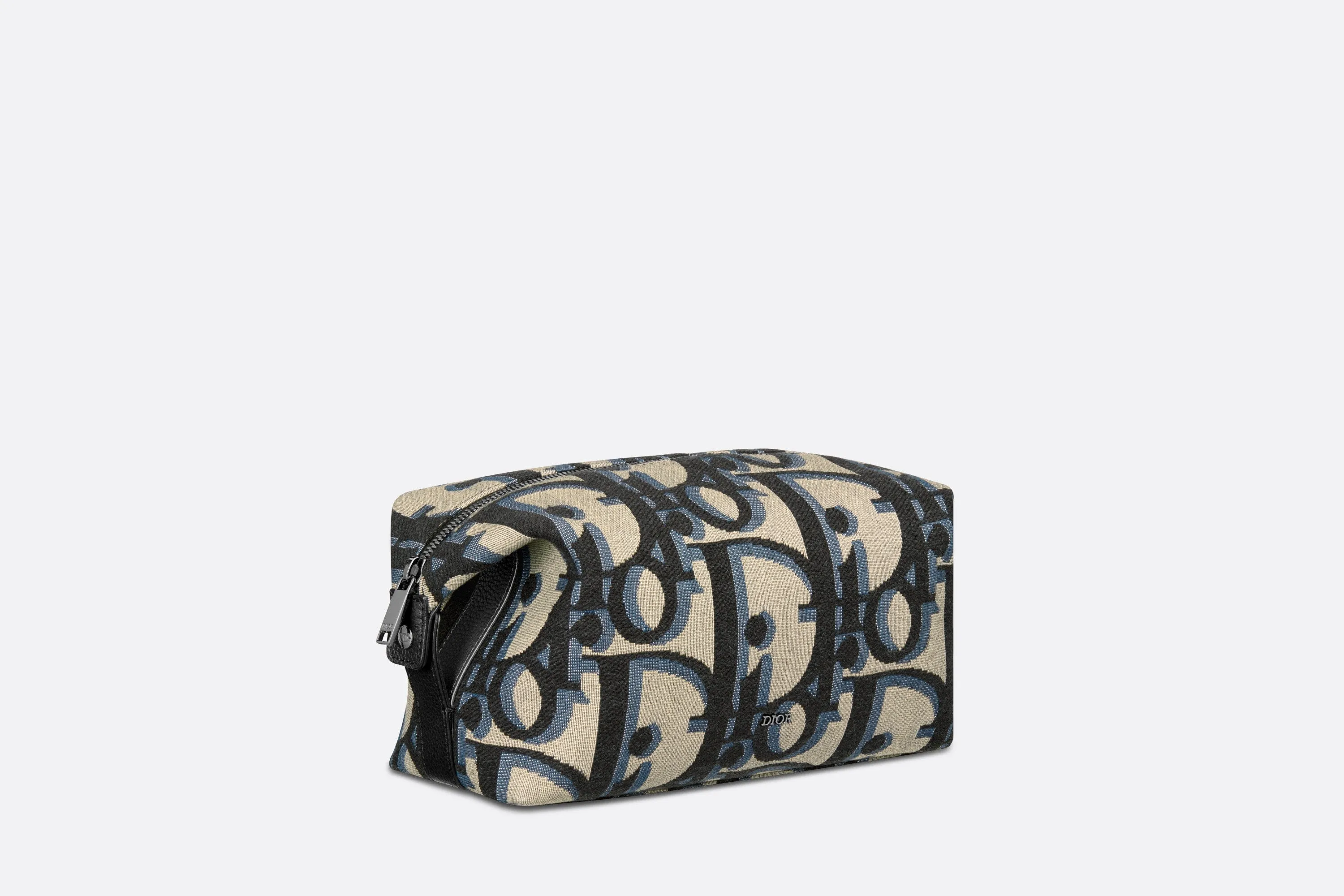Toiletry Bag • Beige and Black Maxi Dior Oblique Jacquard