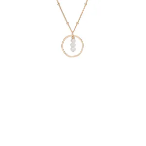 Treble Three Pearls Necklace in Gold Fill | 16"