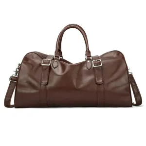 Trendy Men's Leather Duffel – Large Sports Gym Carry-on Bag