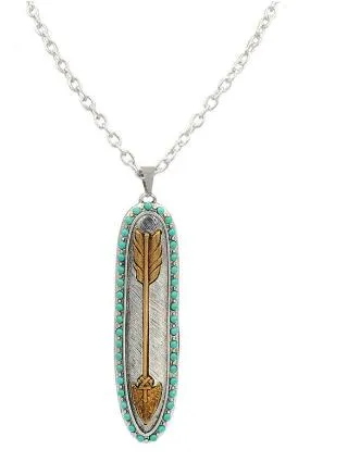 Tribal Necklace Hippie Ethnic Boho Arrow Necklaces For Women Collier Ethnique Indian Native American Gypsy Jewelry Navajo New