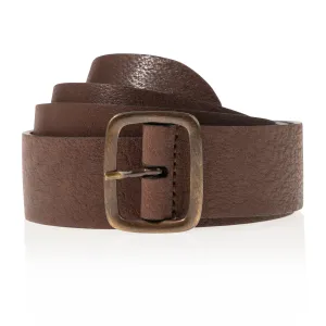 Tumbled Bull Leather Cut Edge Belt