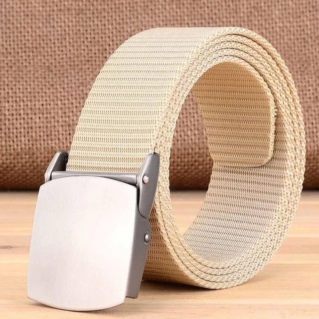 Unisex Fashion Tactical High Quality Black Nylon Belt
