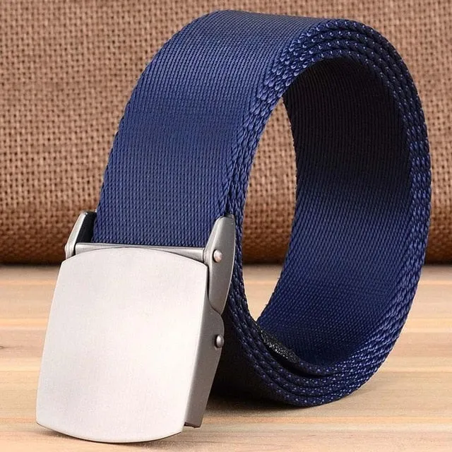Unisex Fashion Tactical High Quality Black Nylon Belt