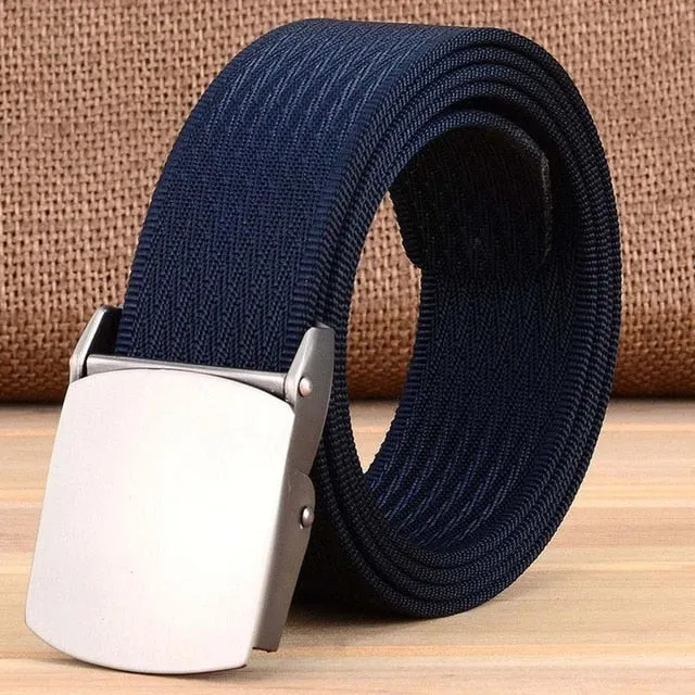 Unisex Fashion Tactical High Quality Black Nylon Belt
