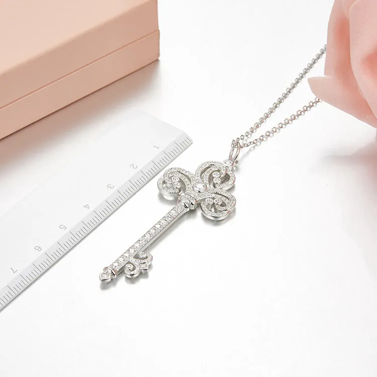 Unlock Happiness Enchant Heart KeyPendant Necklace