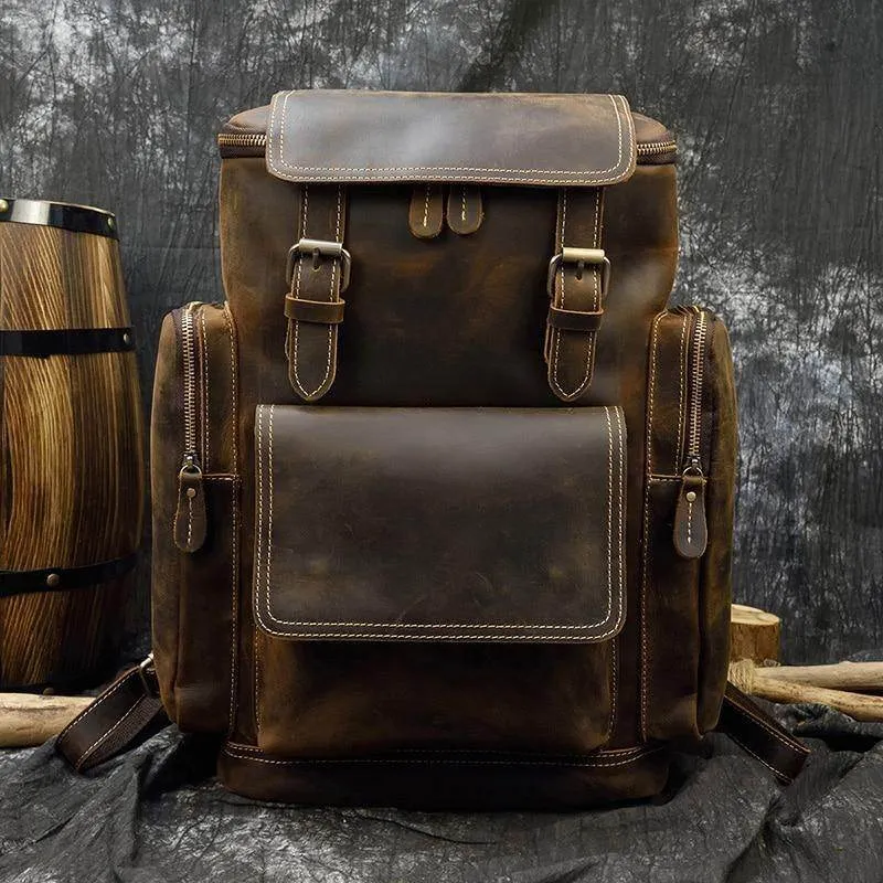 VacationGrabs Weekender Outdoor Bag - Stylish Leather Backpack