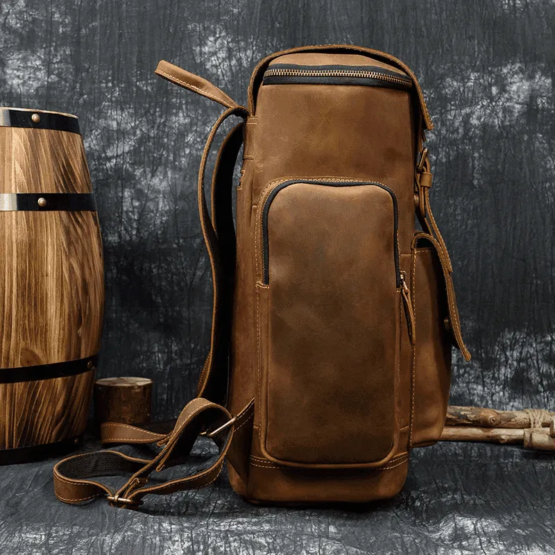 VacationGrabs Weekender Outdoor Bag - Stylish Leather Backpack