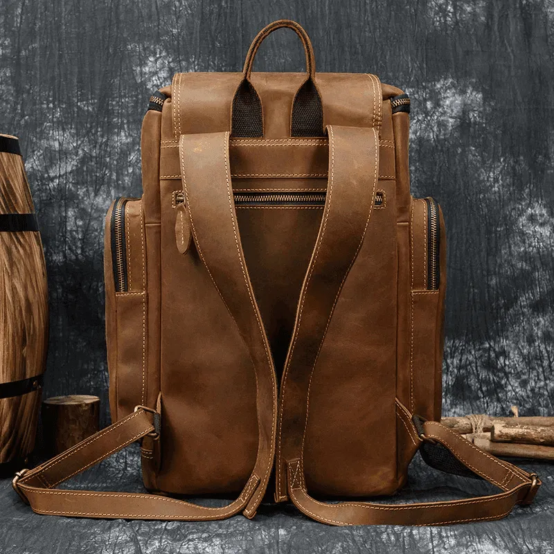 VacationGrabs Weekender Outdoor Bag - Stylish Leather Backpack
