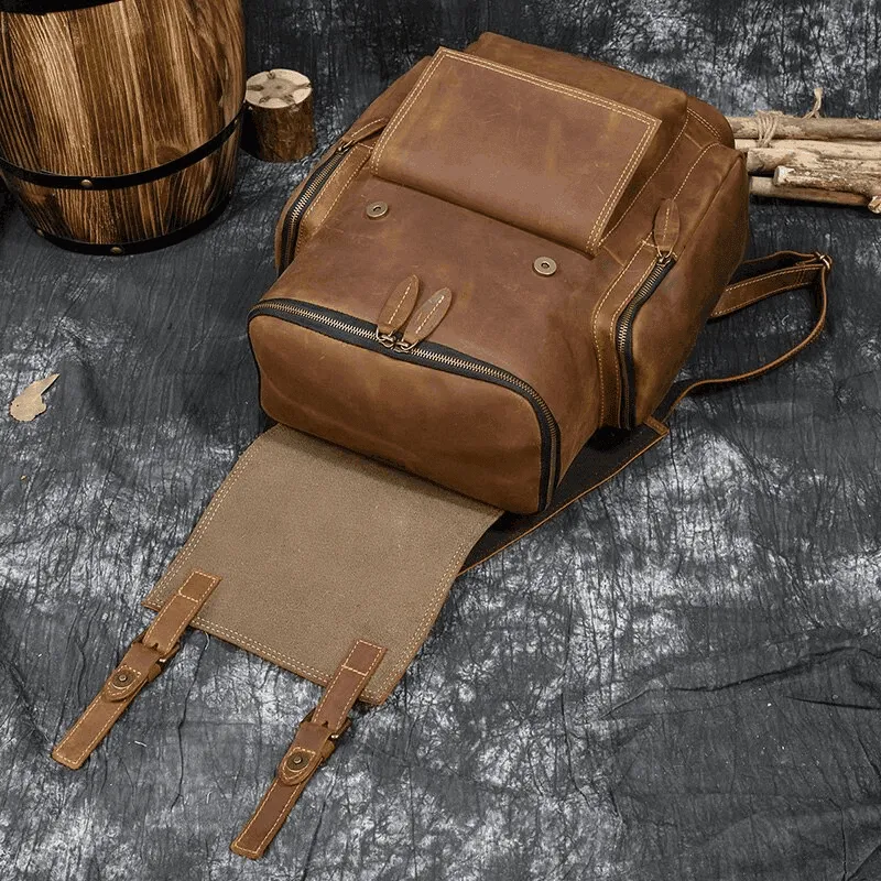 VacationGrabs Weekender Outdoor Bag - Stylish Leather Backpack