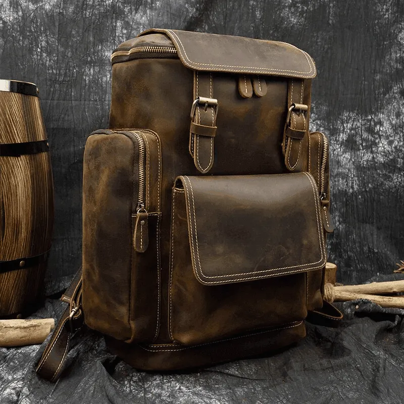 VacationGrabs Weekender Outdoor Bag - Stylish Leather Backpack