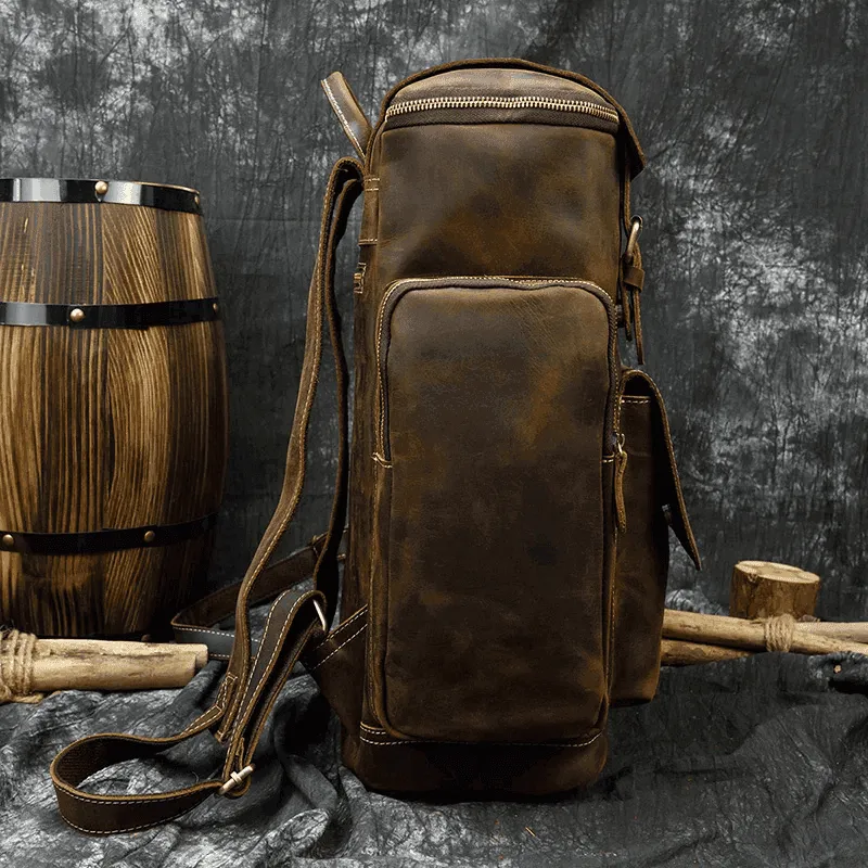VacationGrabs Weekender Outdoor Bag - Stylish Leather Backpack