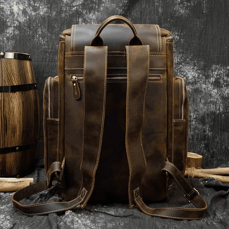 VacationGrabs Weekender Outdoor Bag - Stylish Leather Backpack