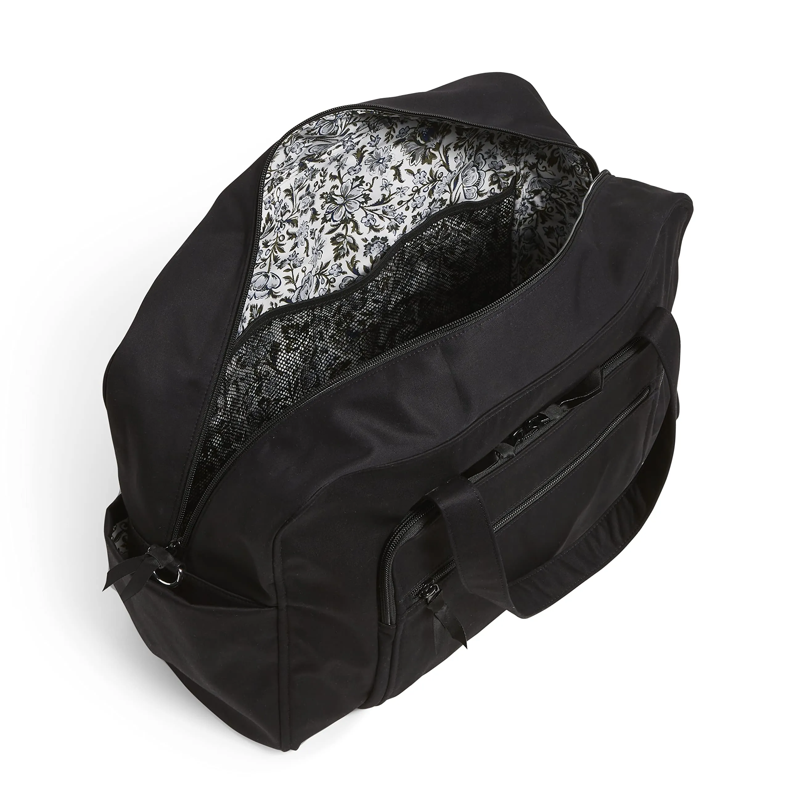 Vera Bradley Women's Cotton Weekender Travel Bag, Black - Recycled Cotton, One Size