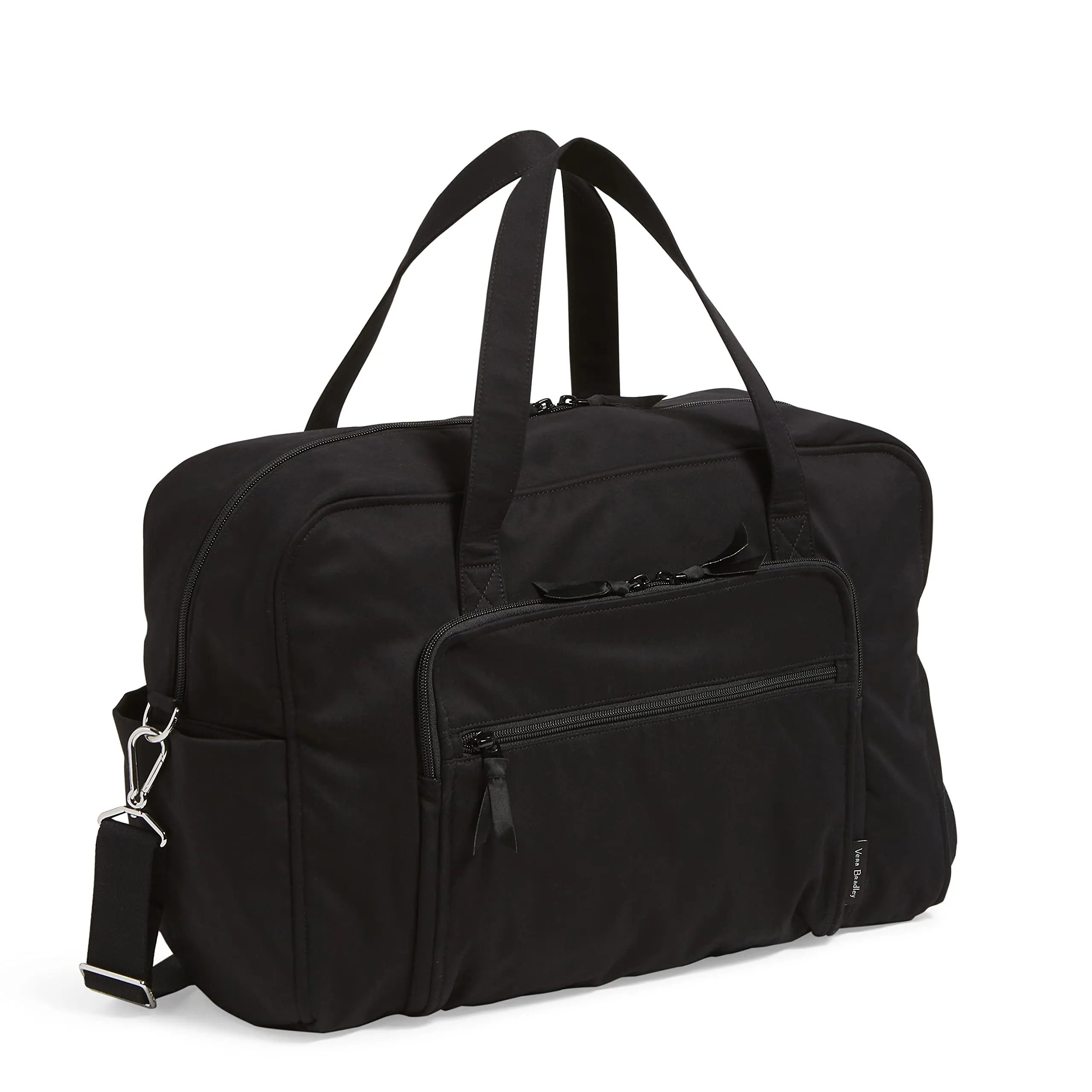 Vera Bradley Women's Cotton Weekender Travel Bag, Black - Recycled Cotton, One Size