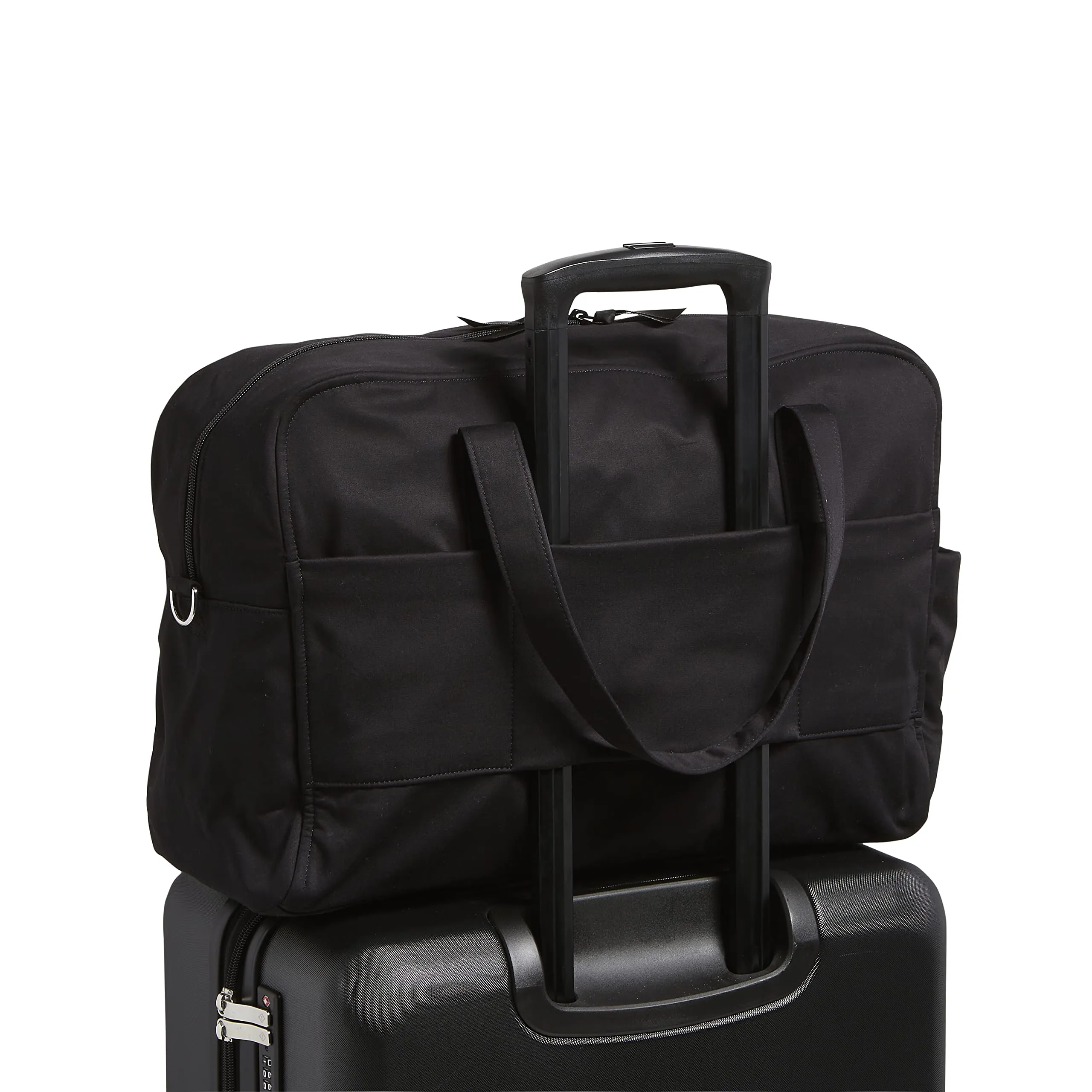 Vera Bradley Women's Cotton Weekender Travel Bag, Black - Recycled Cotton, One Size