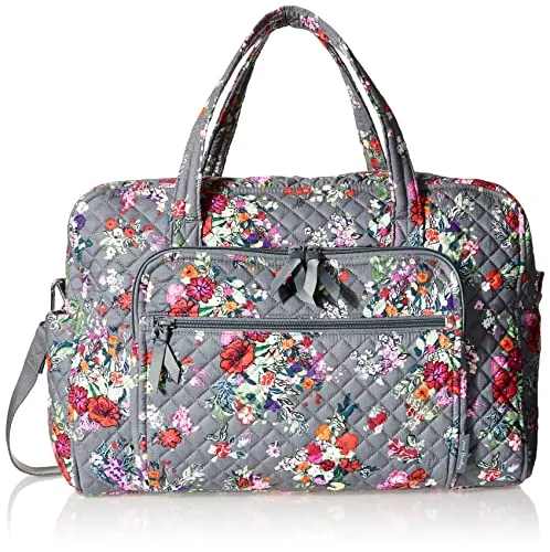 Vera Bradley Women's Cotton Weekender Travel Bag, Hope Blooms - Recycled Cotton, One Size