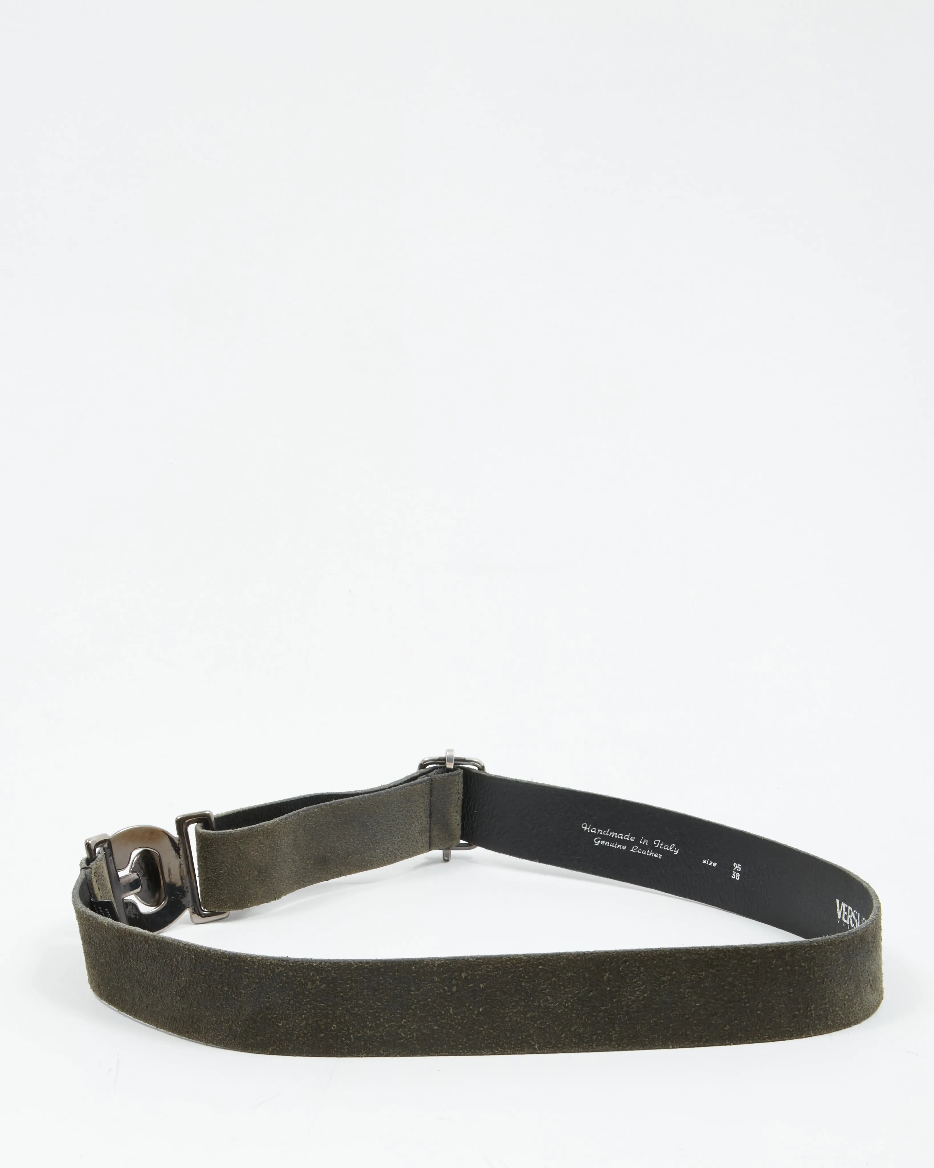 Versace Versus Khaki Suede Leather Belt - 38/95