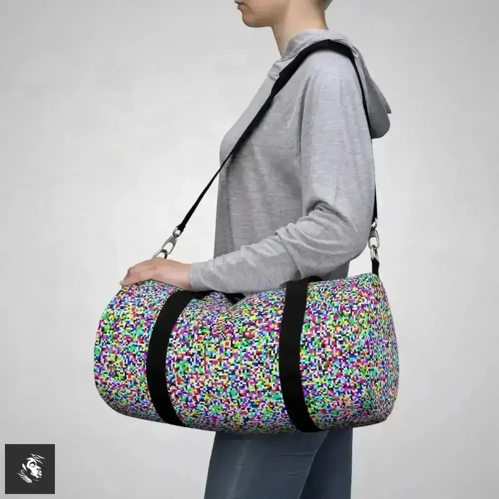 Vibrant White Noise Duffel Bag for Stylish Weekend Getaways