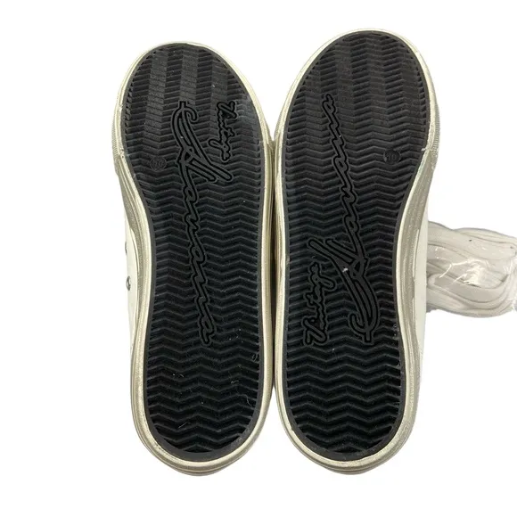 Vintage Havana Womens Size 10 Alive White Gold Glitter Star Slip On Sneakers