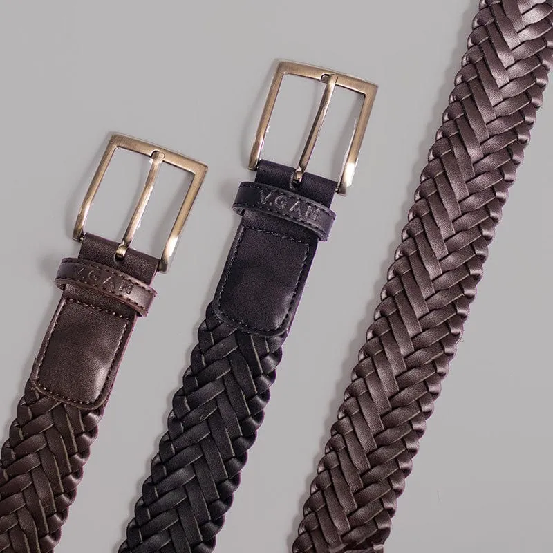 Weave Men's Vegan Leather Belt | Brown