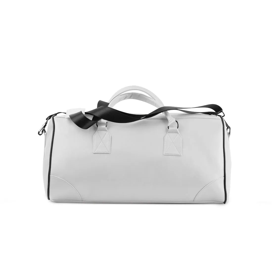 White Mixed Duffel Bag Midnight Ikat Diamonds