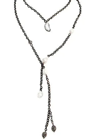 White Pearl/CZ Lariat