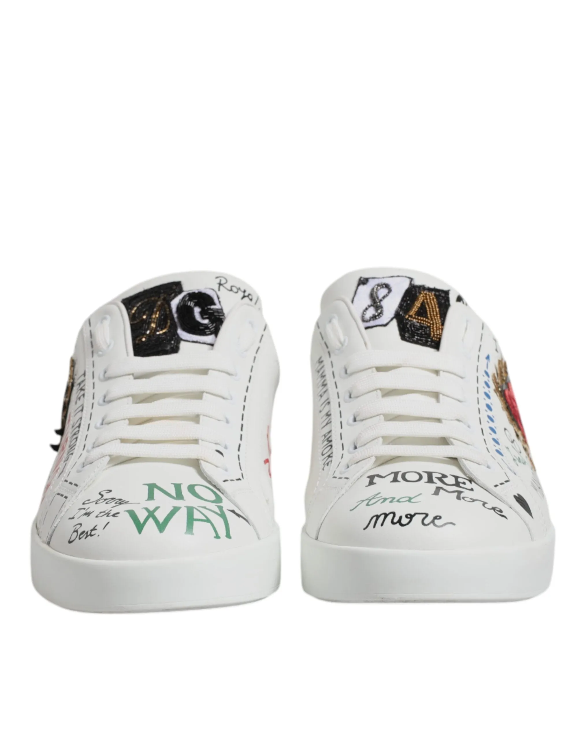 White Sacred Heart Patch Sneakers Shoes