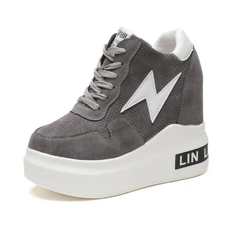 Women Shoes 2018 Spring Autumn Woman Platforms Shoes Women Retro Shoes Woman Lace-Up 12 cm High Heels Height Increasing Boots