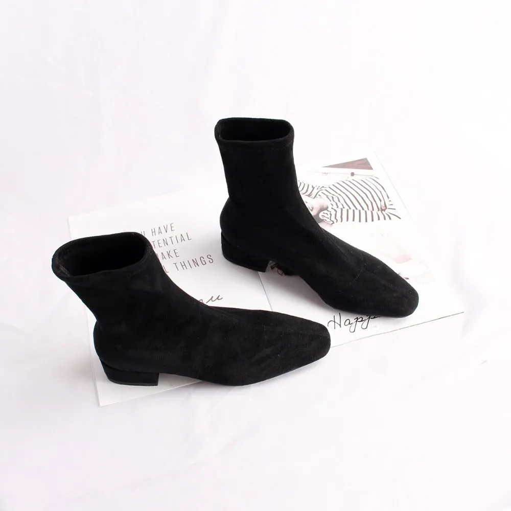 Women stretch boots casual flock