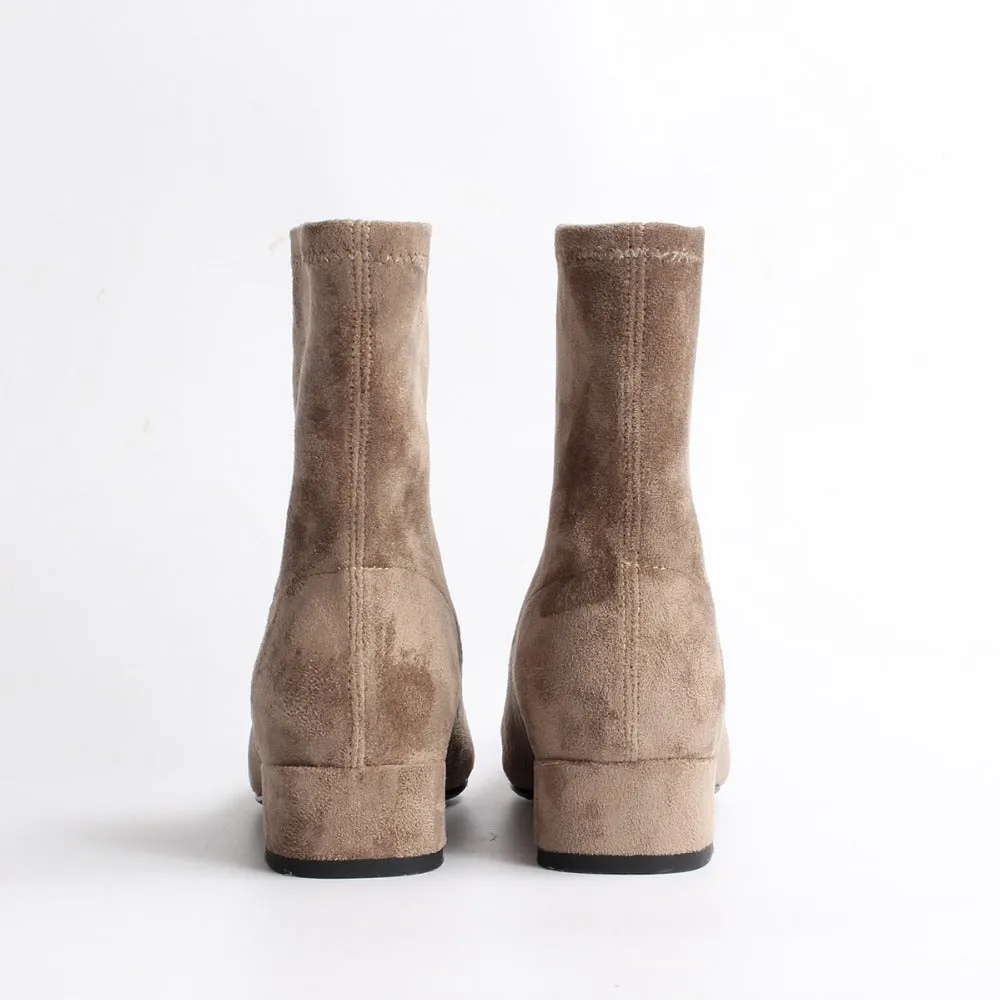 Women stretch boots casual flock