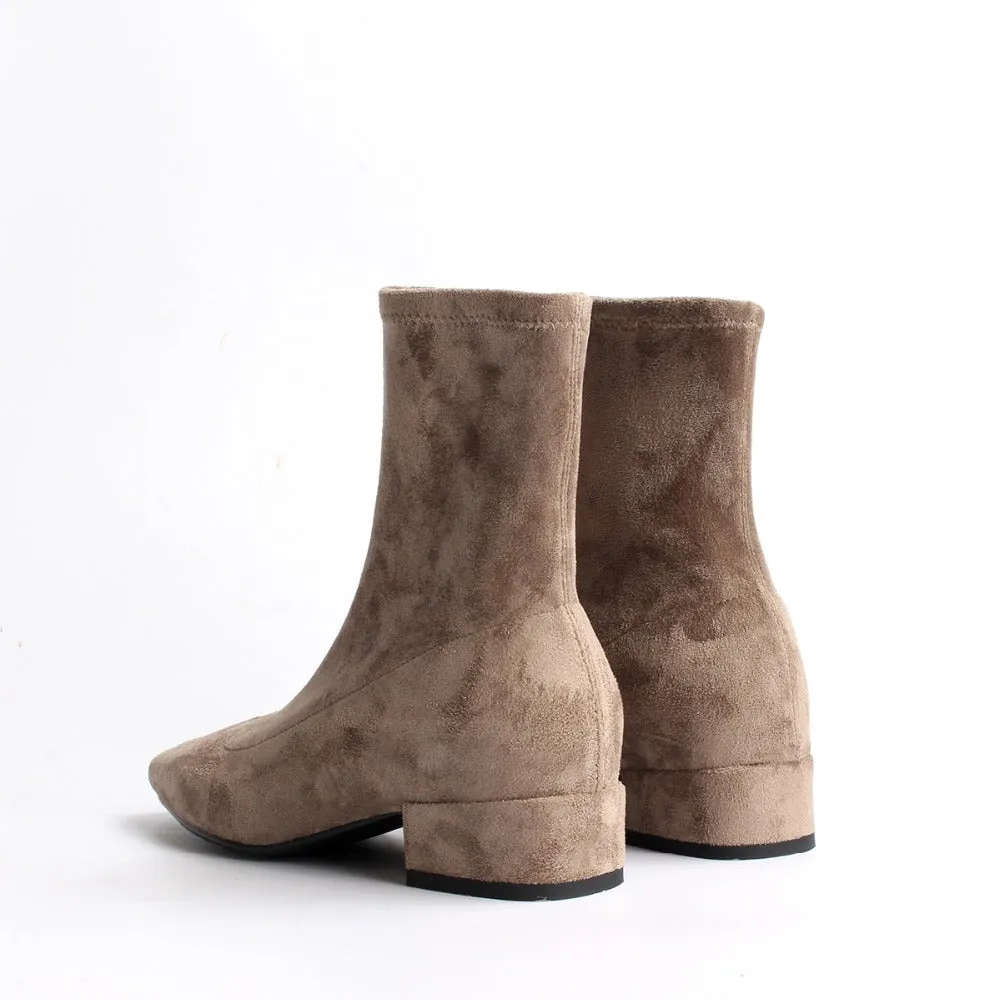 Women stretch boots casual flock