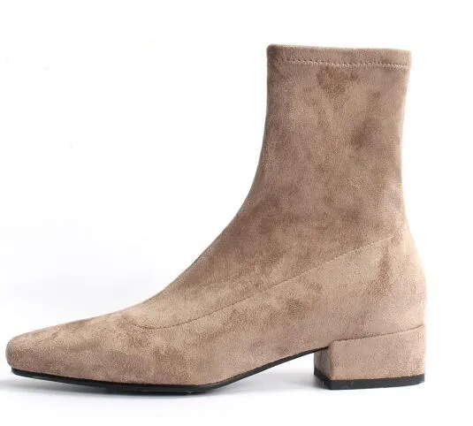 Women stretch boots casual flock