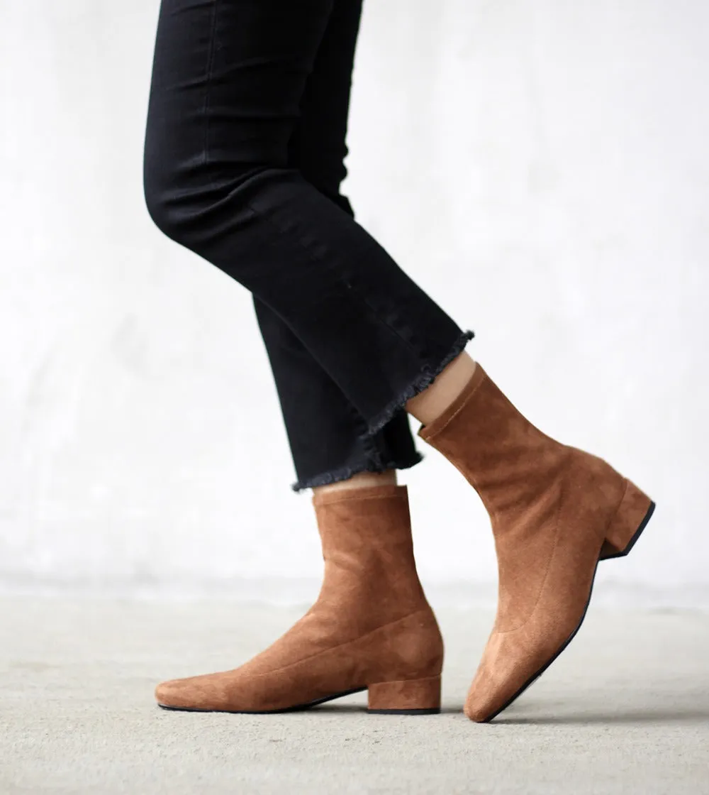 Women stretch boots casual flock