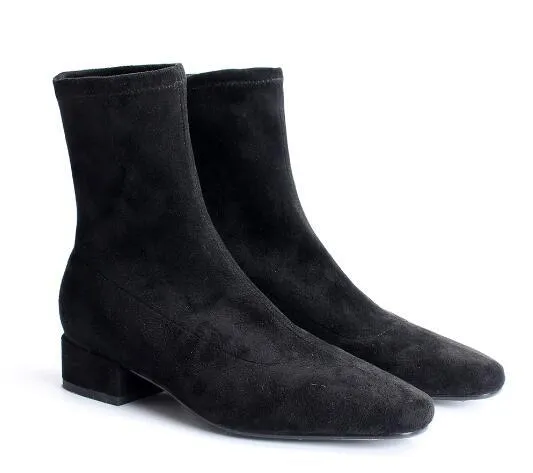 Women stretch boots casual flock