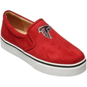 Women's Atlanta Falcons Cuce Red Suede Slip On Shoe