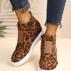 Women's Fashion Slip On Inner Height Sneakers Booties
