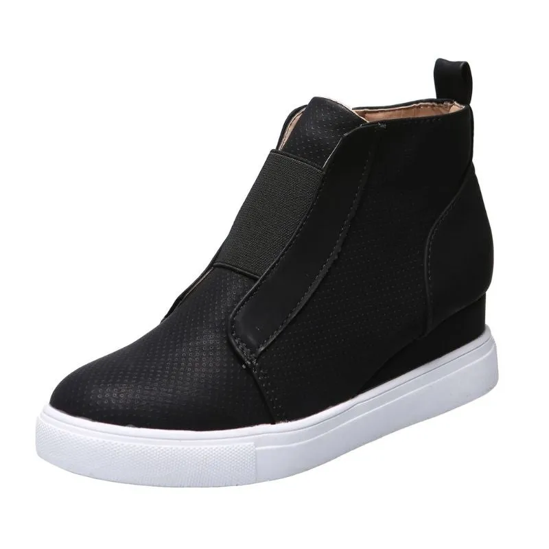 Women's Fashion Slip On Inner Height Sneakers Booties
