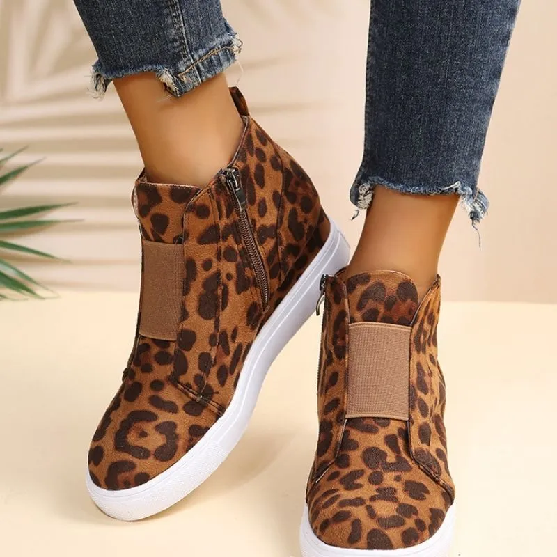 Women's Fashion Slip On Inner Height Sneakers Booties