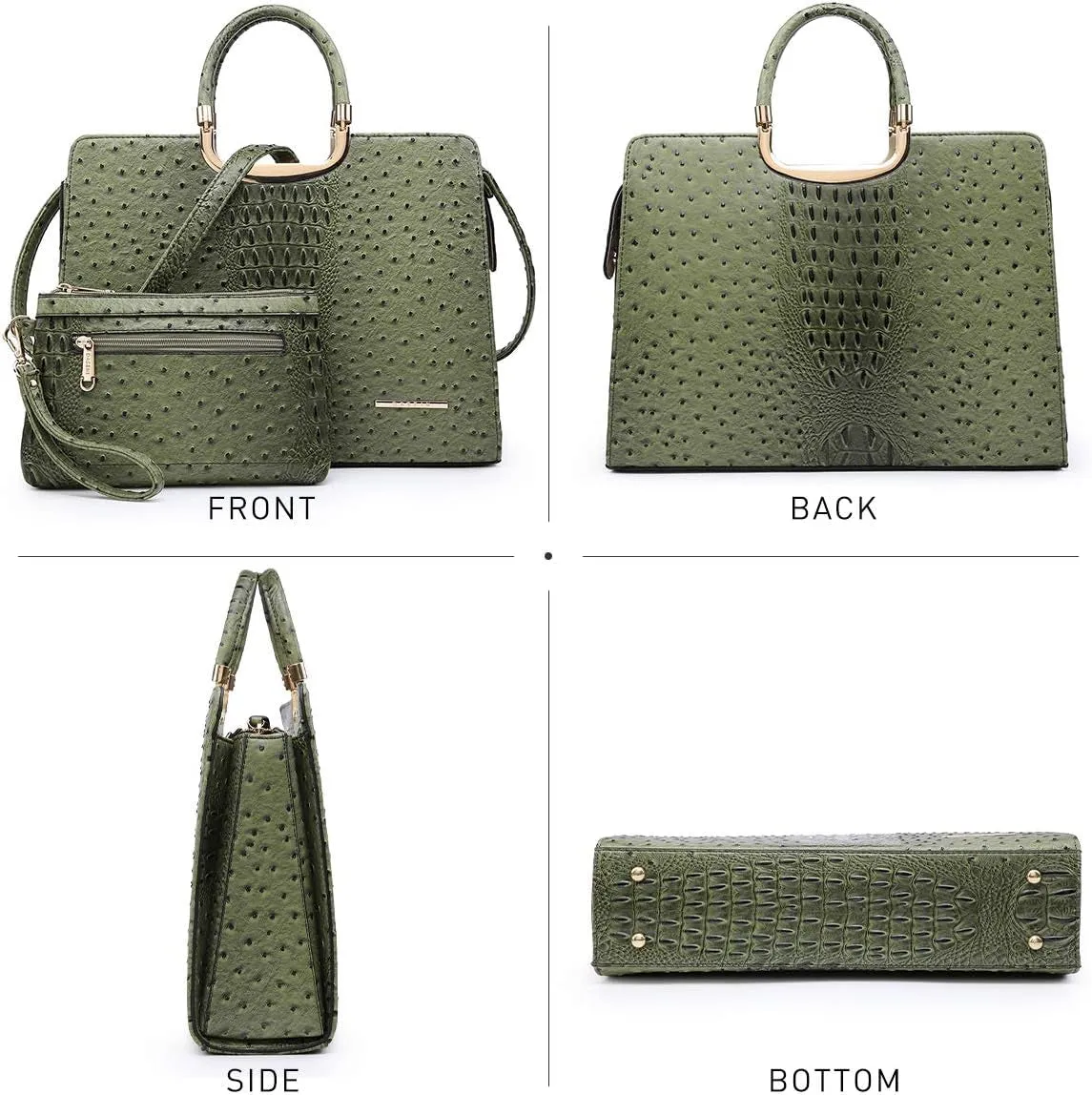 Womens Handbag Top Handle Shoulder Bag Tote Satchel Purse Work Bag with Matching Wallet