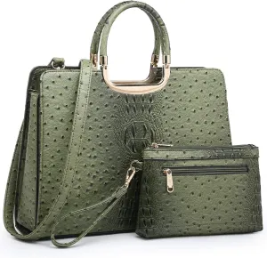 Womens Handbag Top Handle Shoulder Bag Tote Satchel Purse Work Bag with Matching Wallet