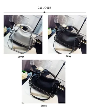 Women's Rivet Patchwork Casual Shoulder Bag