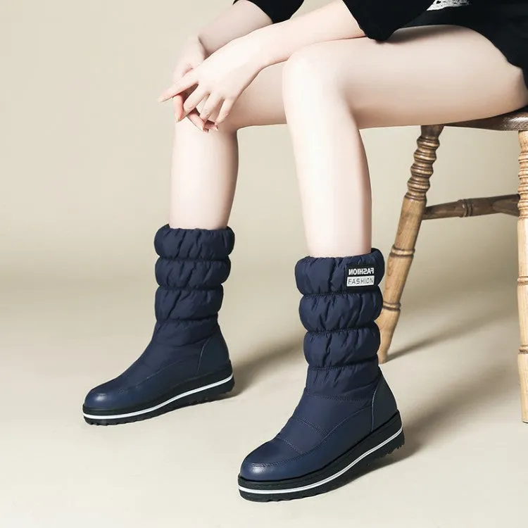 Women's Wedges Heels Winter Down Mid Calf Snow Boots
