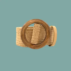 Wood Buckle Woven Belt